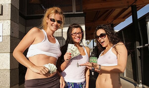Females with large jugs are gonna compare while being playful
