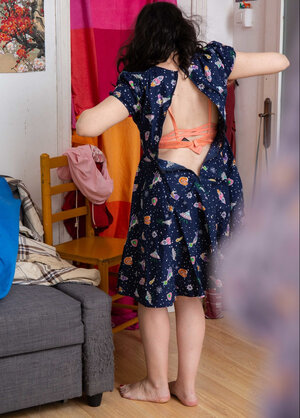 Kitten with beautiful thighs showing her beefy ass along the way