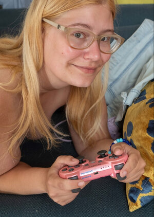 Hailey D is going to show her tooshie and play with her butt plug