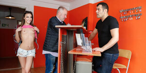 When lads touch her, her vagina swells up and pours creamy juice