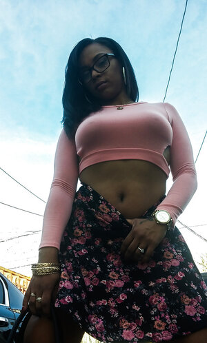 Sweet wife Porsha Carrera bends over and flashes her big butt