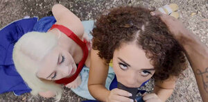 Gia OhMy and additionally Willow Ryder appreciate an outdoor IR 3-way with black guys