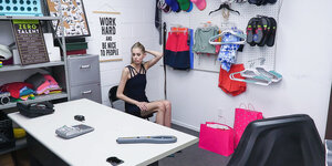 Mike Mancini gives shoplifter Kyaa Chimera a male orgasm