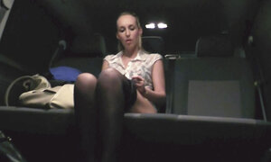 Ponytail Jenny Simons fully hardcore doggystyle in backseat