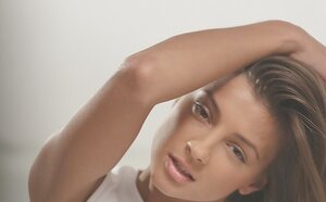 Gal with natural tits and skinny legs will be a first-class sex partner for homeowner