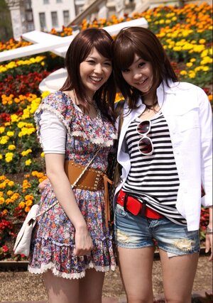 Broad from the country of the rising Sun walk the streets with naked legs