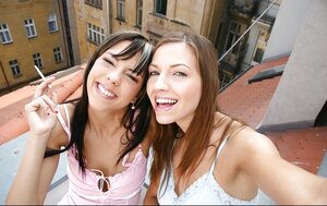 Joyful girlfriends movie on camera their first ever lesbo encounter