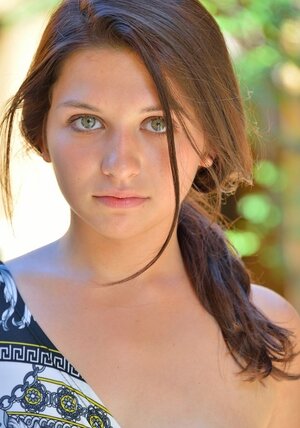 Kitten walks through the town laying fun elements bare and moreover handballing her muff