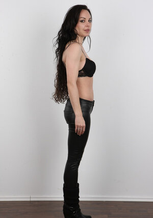 Brunette Czech performer comes to a pornography studio to expose herself in all her glory