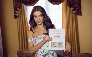 Sexually available mom with short hair heartily congratulates the adult entertainment actress of the month