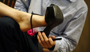 Skinny blonde with tiny jugs willingly takes sizeable black boner while cuckold watches