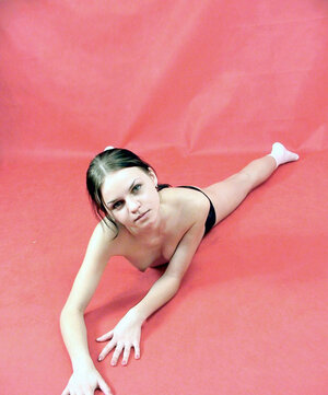 Little girl with no noons takes everything off and furthermore even black panties