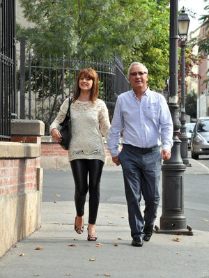 Spicy diva agreed to follow grown-up guy and moreover pose for him to make man happy