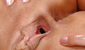 Naughty chicks stimulate pink slits not with tongues only but glass dildos as well