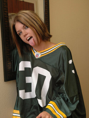 Football fan gets naked and covers pink slit using a component of artificial cheese